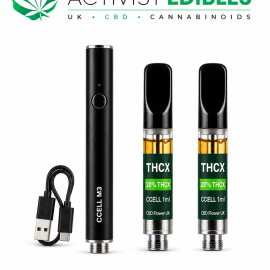 THCX Vape Bundle UK | CCELL M3 Battery + 2x 1ml Cartridges | 20% THCX | 12 Flavours