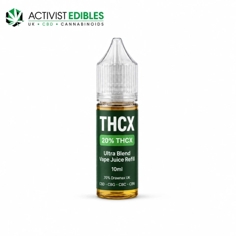 THCX Vape Juice UK 10ml Refill E-Liquid 20% THCX + CBG CBC CBN Blend 11 Flavours