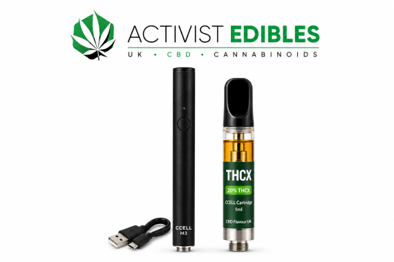 THCX Vape Kit UK CCELL M3 Battery + 1ml Cartridge 20% THCX 12 Flavours
